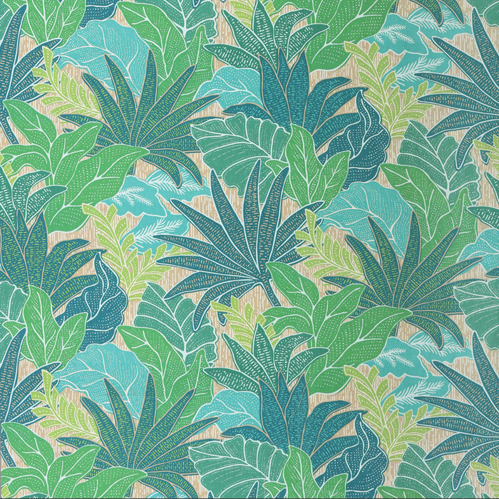 20" Tobago Leaf Pillow in Caribbean