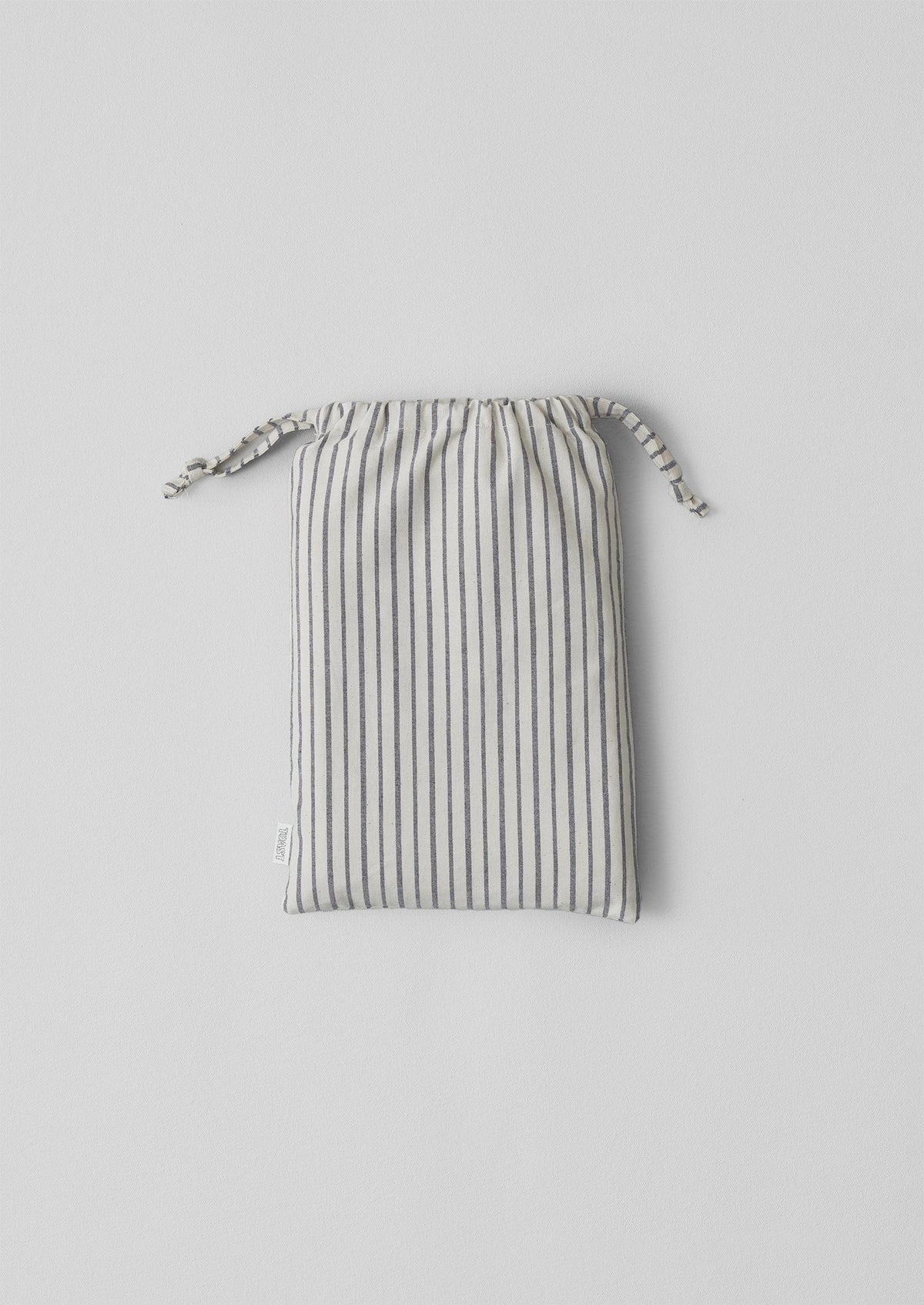Pyjama Stripe Cotton Housewife Pillowcase | Navy/Ecru
