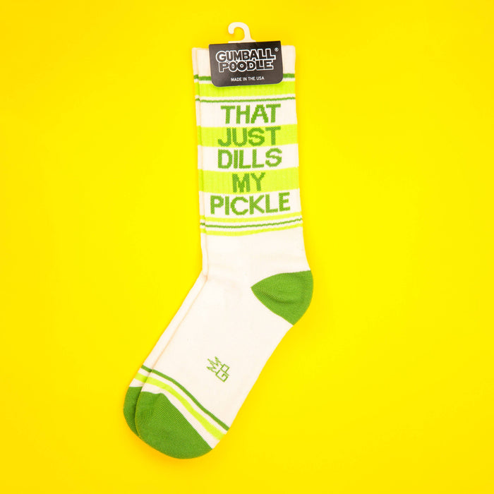 Gumball Poodle Gym Socks 'That Just Dills My Pickle'