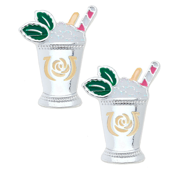 Kentucky Derby Mint Julep Enamel Stud Earrings