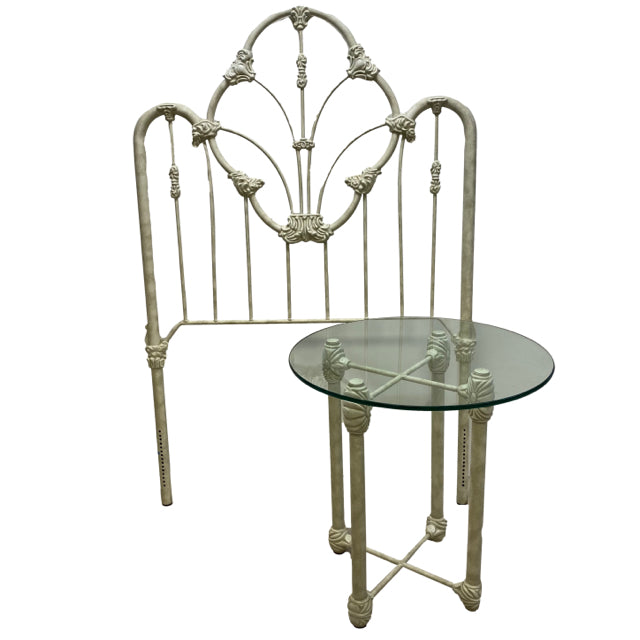 Off White Iron Side Table