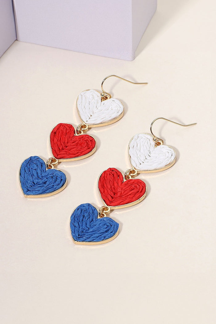Triple Heart Earrings
