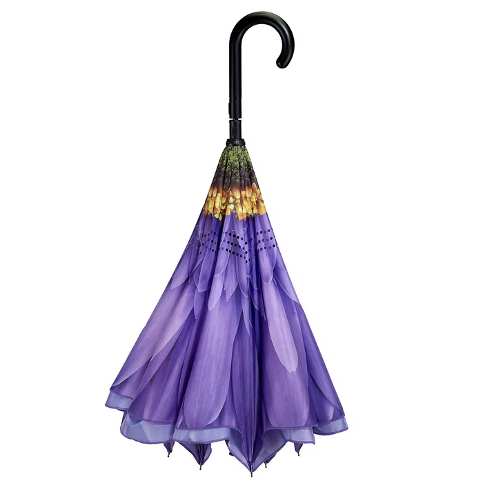 Umbrella - Reverse Close Purple Daisy