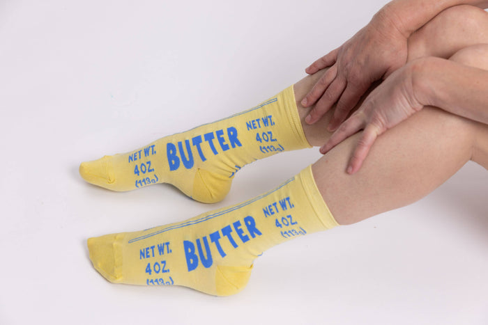 Yellow Owl Small Crew Socks - Butter