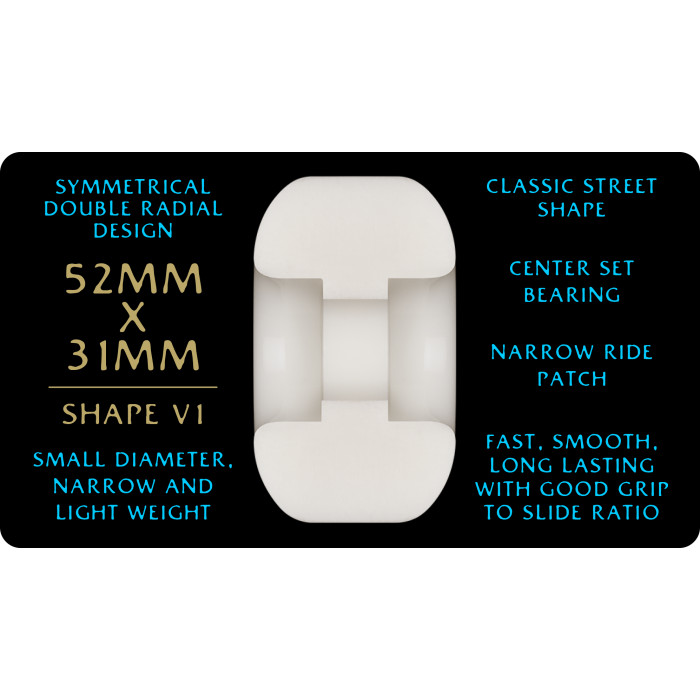 Zach Doelling Dragon Formula 52 x 31mm V1 97A White Wheels