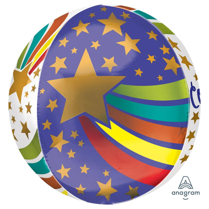 16" Congrats Stars Orbz Balloon