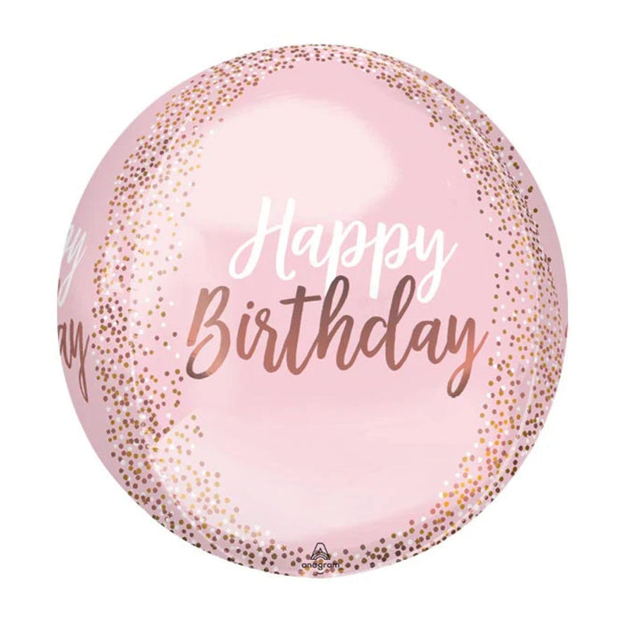 16" Pink Orbz Birthday Balloon