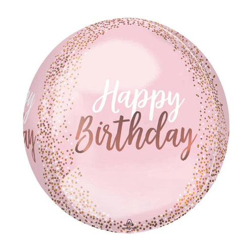 16" Pink Orbz Birthday Balloon