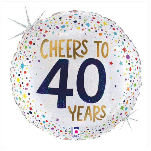 18" Cheers To 40 Years Foil Balloon