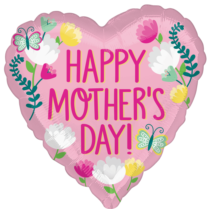 18" Mother's Day Pink Floral Balloon