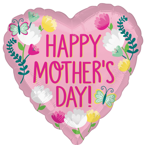 18" Mother's Day Pink Floral Balloon