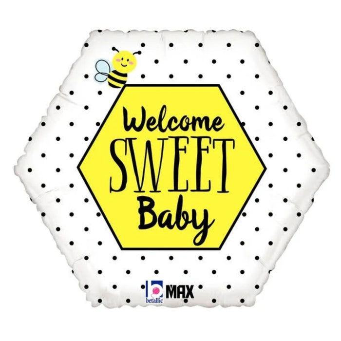 18" Welcome Sweet Baby Bee Foil Balloon