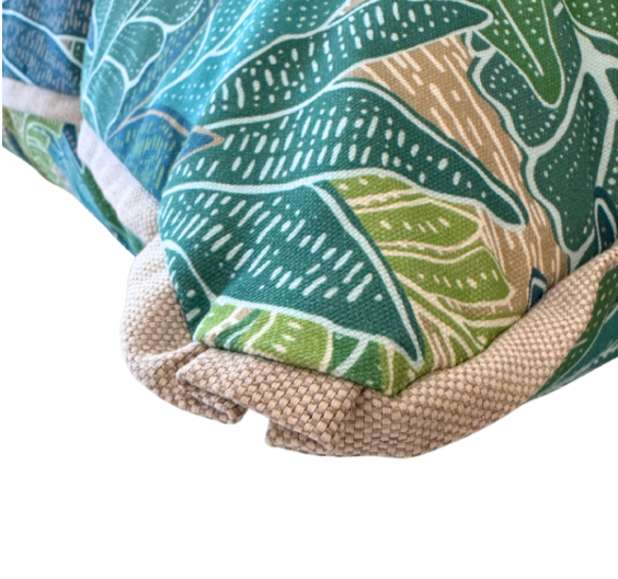 20" Tobago Leaf Pillow in Caribbean