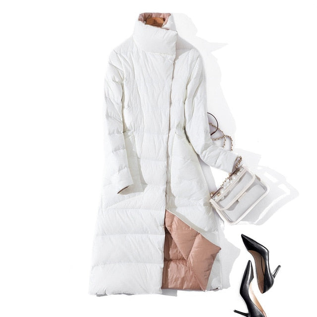 2020 Women Winter Coat Stand Collar White Duck Down - foxberryparkproducts