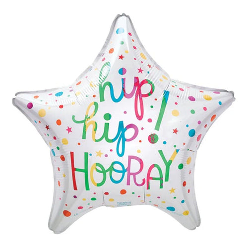 22" Hip Hip Hooray Star Foil Balloon