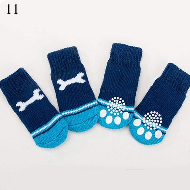 4Pcs Warm Puppy Dog Shoes Soft Pet Knits Socks - foxberryparkproducts