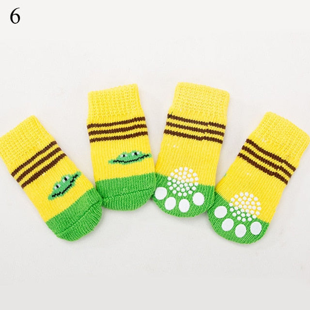 4Pcs Warm Puppy Dog Shoes Soft Pet Knits Socks - foxberryparkproducts