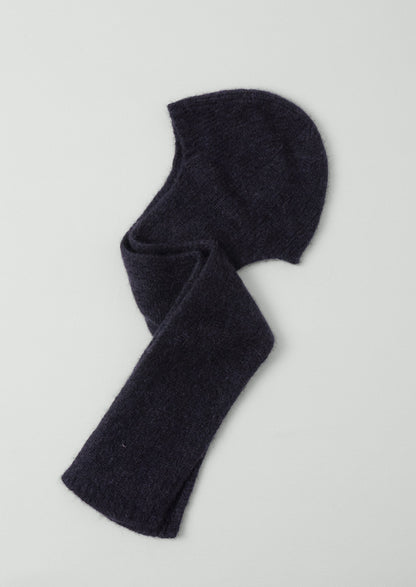 Lofty Alpaca Hooded Scarf | Dark Navy