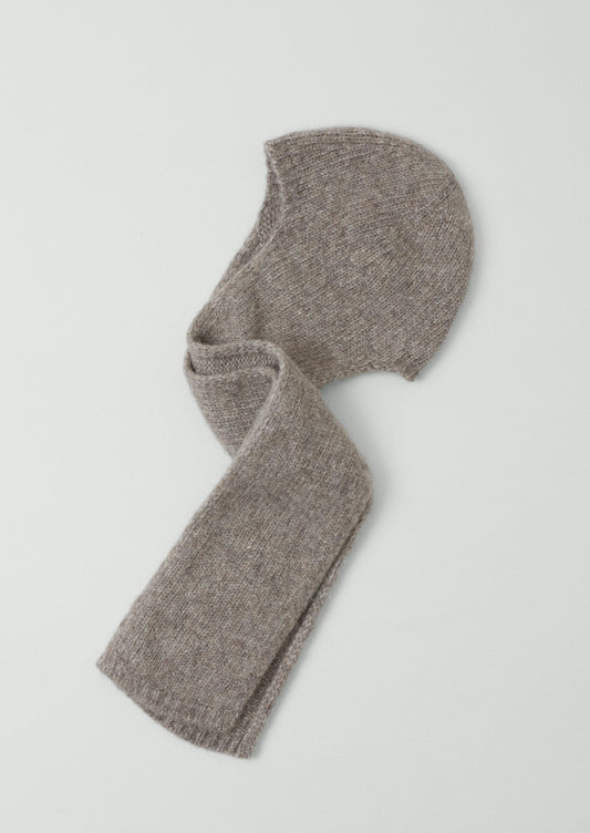 Lofty Alpaca Hooded Scarf | Stone