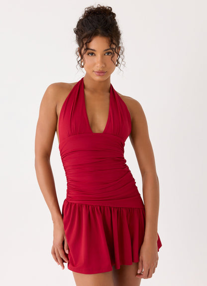 Esme Mini Dress - Red Magenta