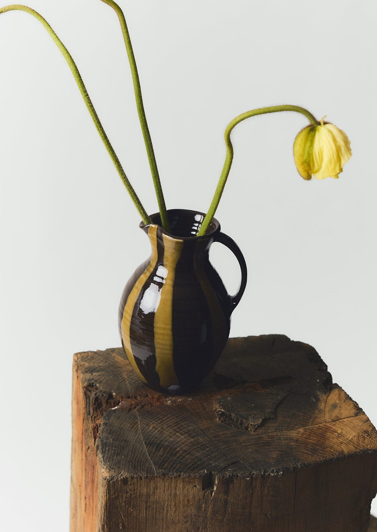 Lily Pearmain Stripe Jug | Peat/Terracotta