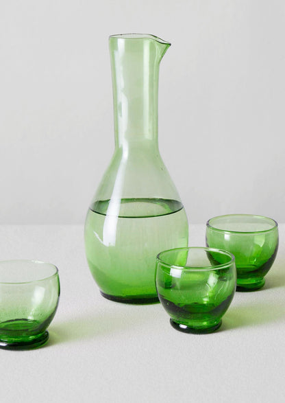 Moroccan Glass Carafe | Green