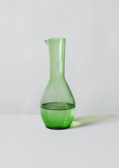 Moroccan Glass Carafe | Green