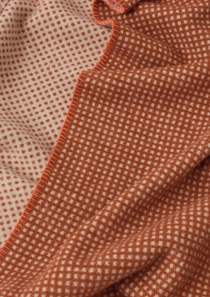 Jacquard Dot Wool Blanket | Rust