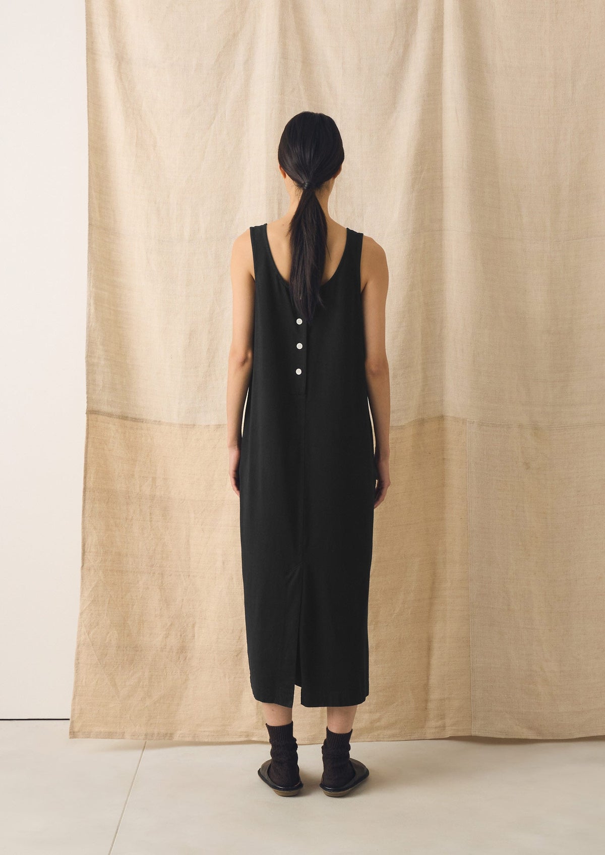 Lydia Jersey Shift Dress | Washed Black