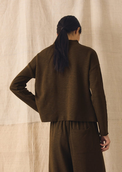 Loopback Jersey Easy Sweater | Dark Olive