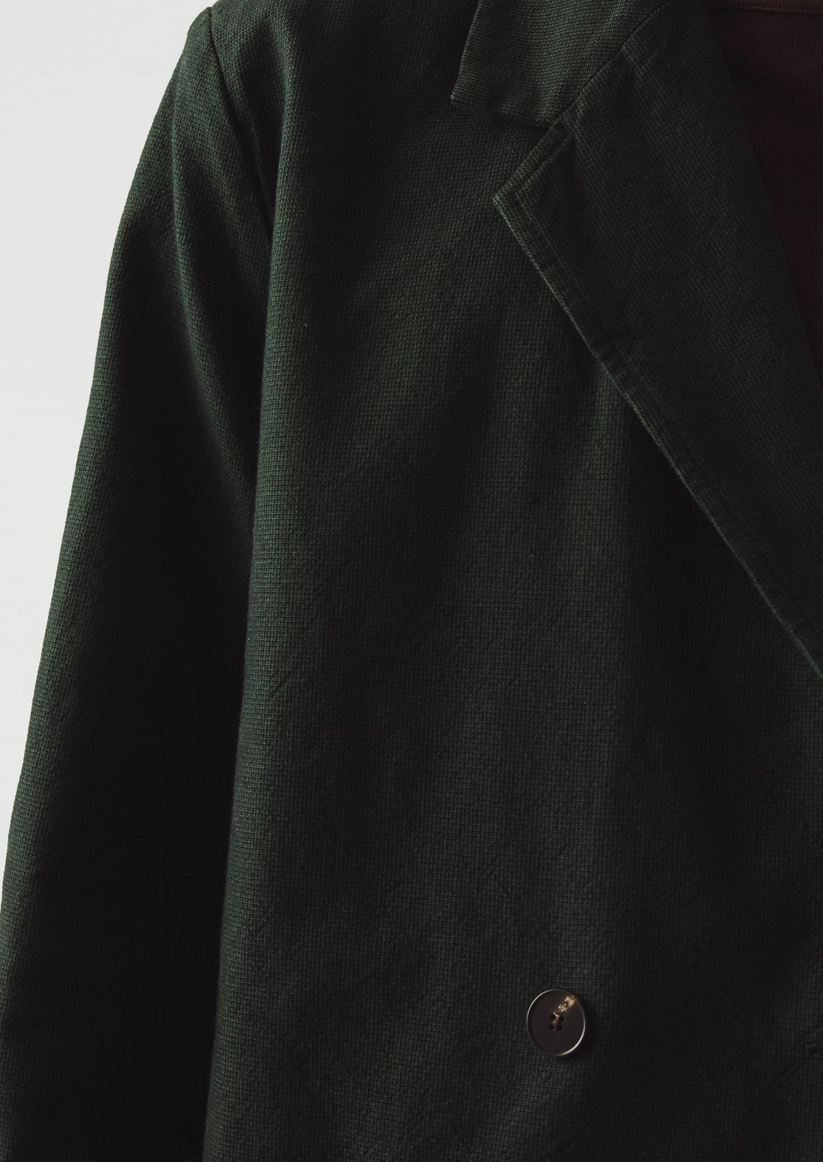 Overdyed Micro Houndstooth Cotton Blazer | Oil Green