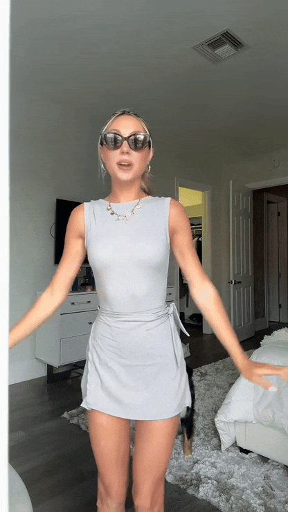 Norelle – Sleeveless mini dress with integrated shorts