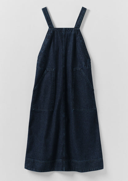 Patch Pocket Denim Dungaree Dress | Indigo