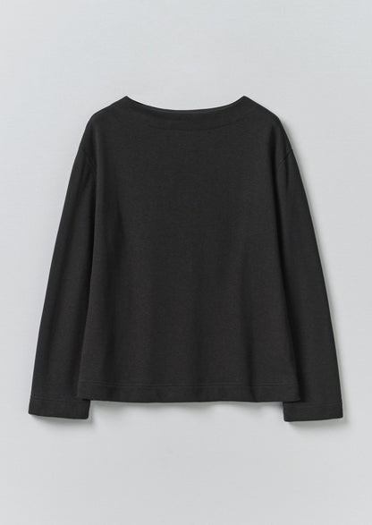 Mock Neck Cotton Hemp Sweater | Dark Charcoal