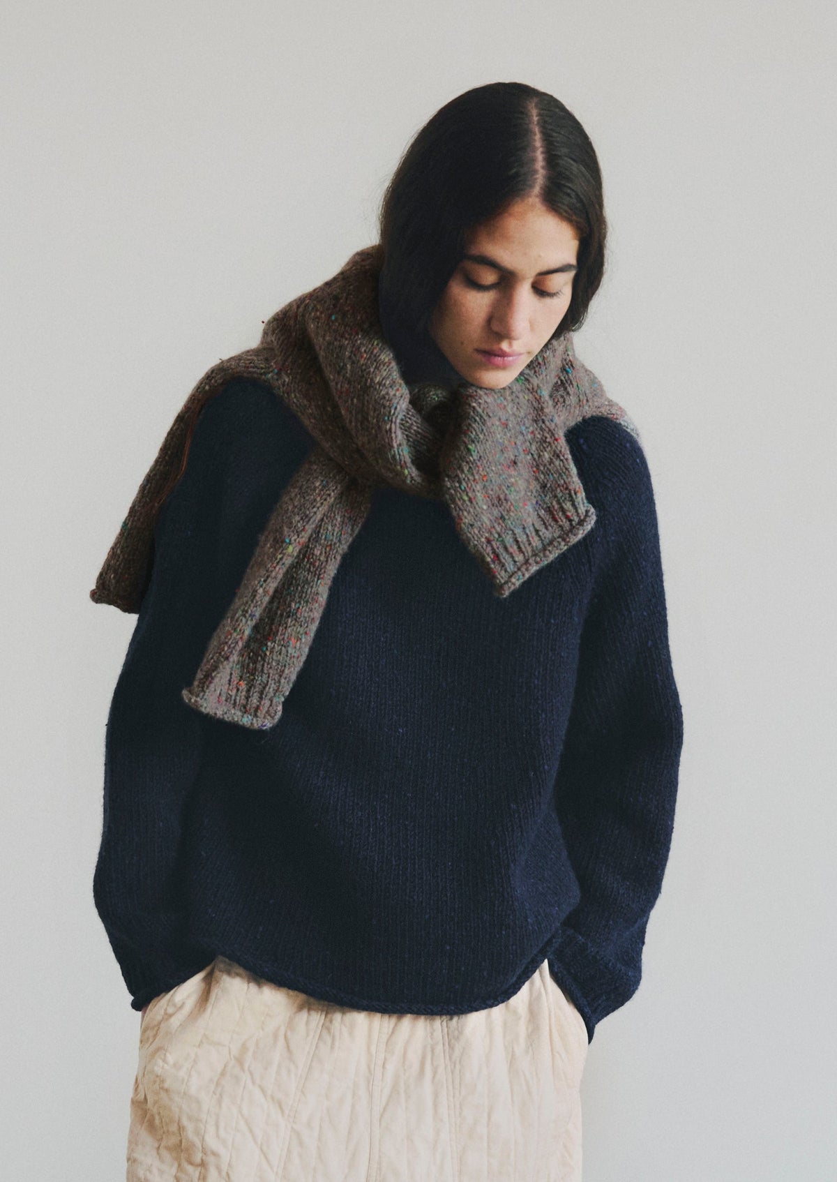 Orla Donegal Wool Sweater | Navy