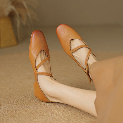 Adeline Leather Flats