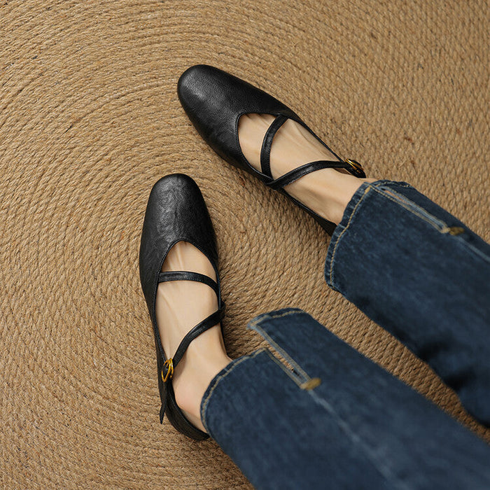 Adeline Leather Flats