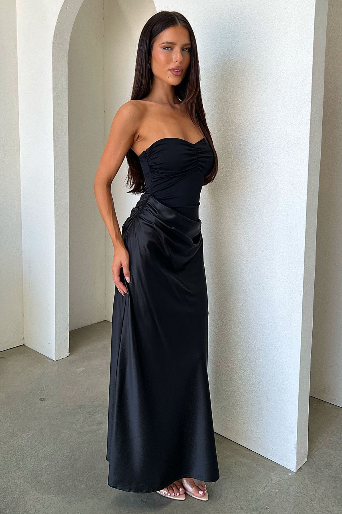 Amery Strapless Maxi Dress - Black