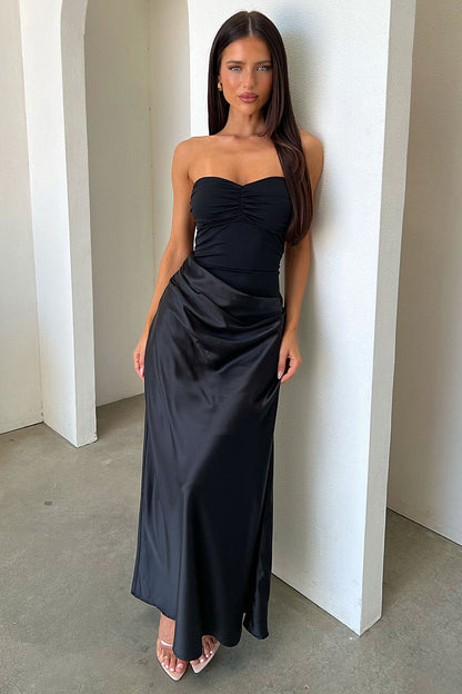 Amery Strapless Maxi Dress - Black