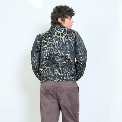Animalia graphic leopard pattern zip jacket wholesale