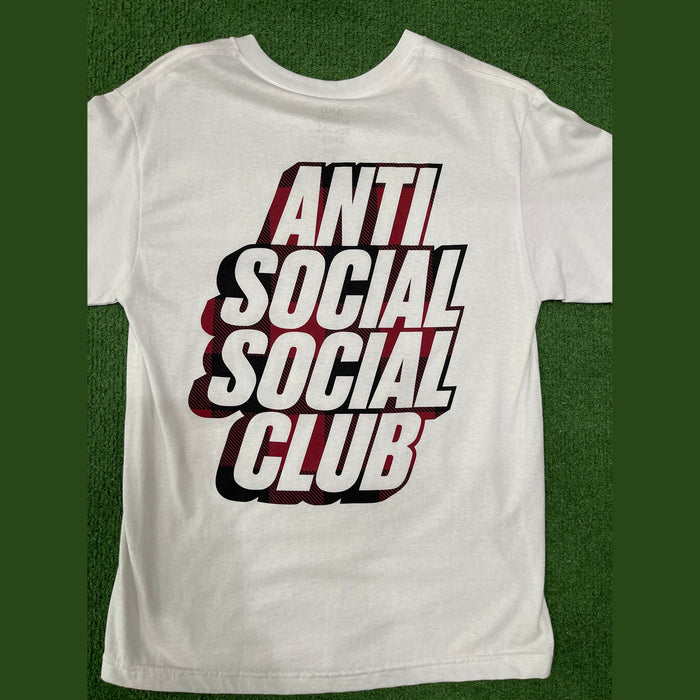 Anti Social Social Club Plaid Red Tee White, T-Shirt - Supra Sneakers