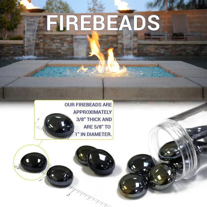 Aqua Blue Luster Fire Beads American Fireglass Indigo Pool Patio BBQ