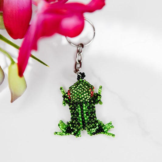 Beaded Frog Keychain