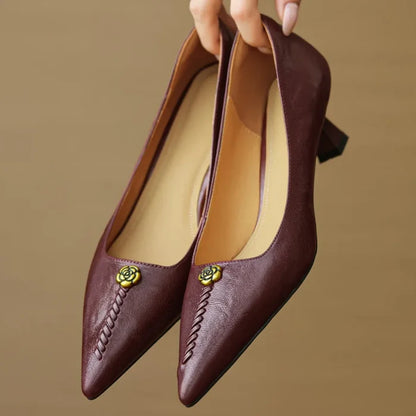 Beatrice Ann Leather Heels