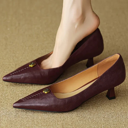 Beatrice Ann Leather Heels