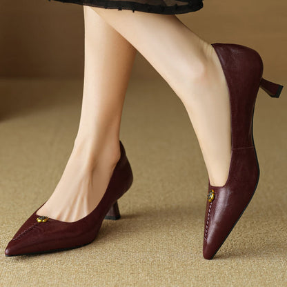 Beatrice Ann Leather Heels