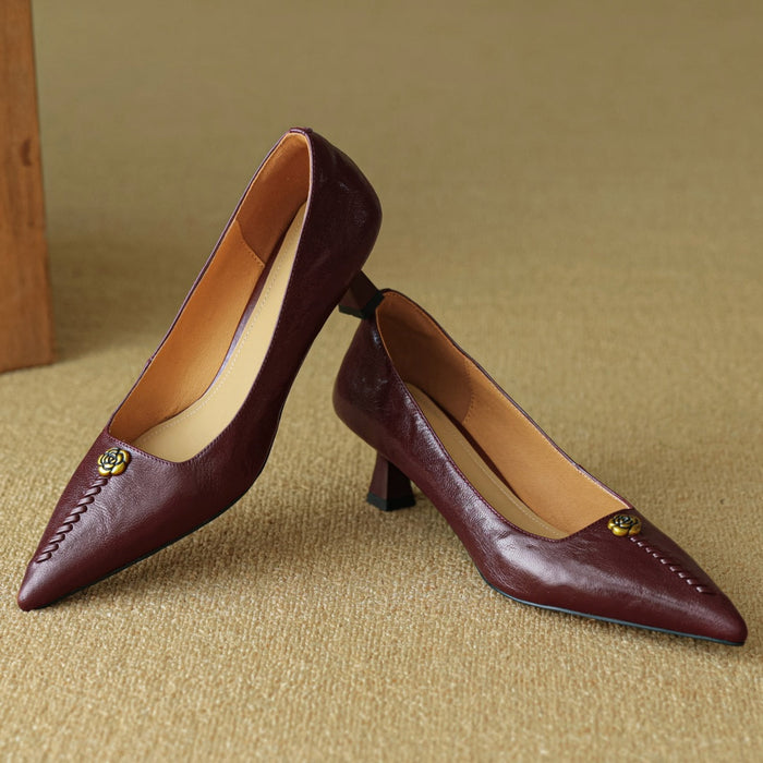 Beatrice Ann Leather Heels