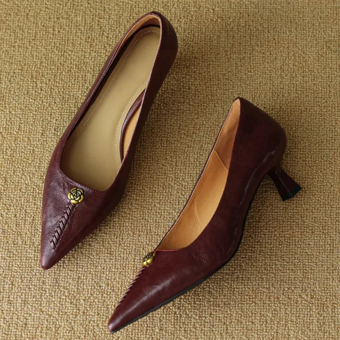 Beatrice Ann Leather Heels