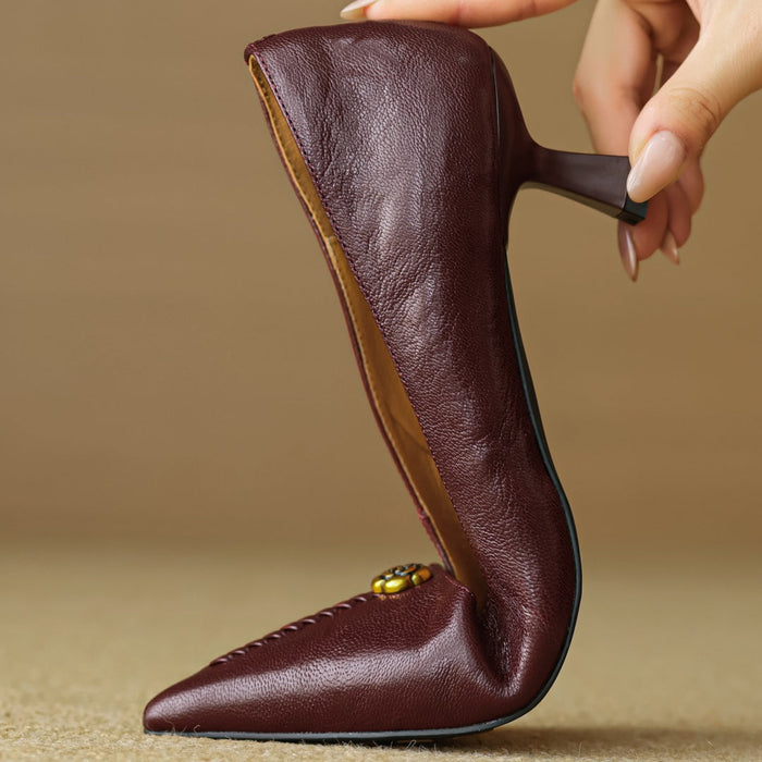 Beatrice Ann Leather Heels