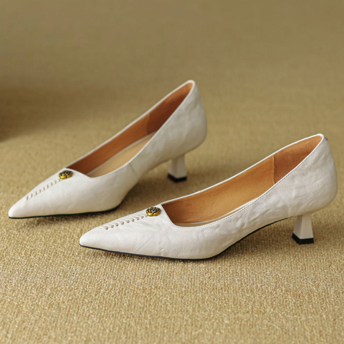 Beatrice Ann Leather Heels